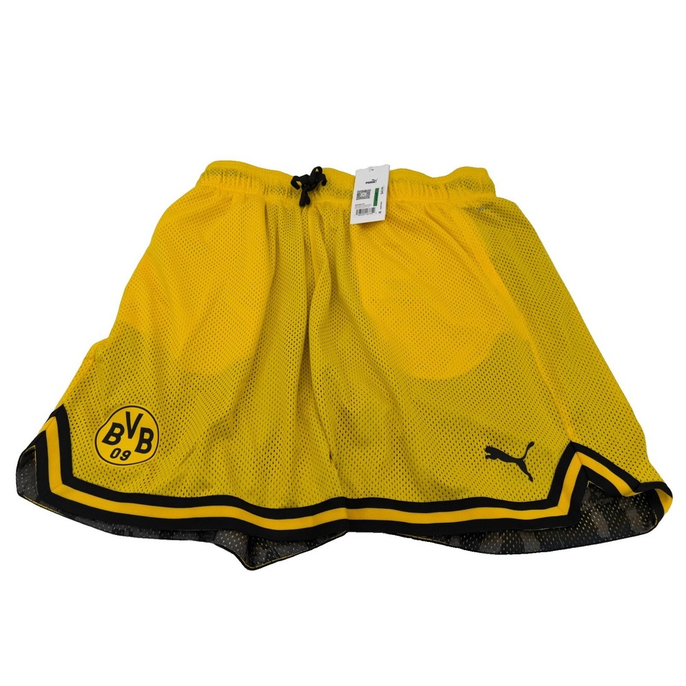 Men's Size Large- Puma Hoops x Borussia Dortmund Reversible Shorts 634344-01 NWT